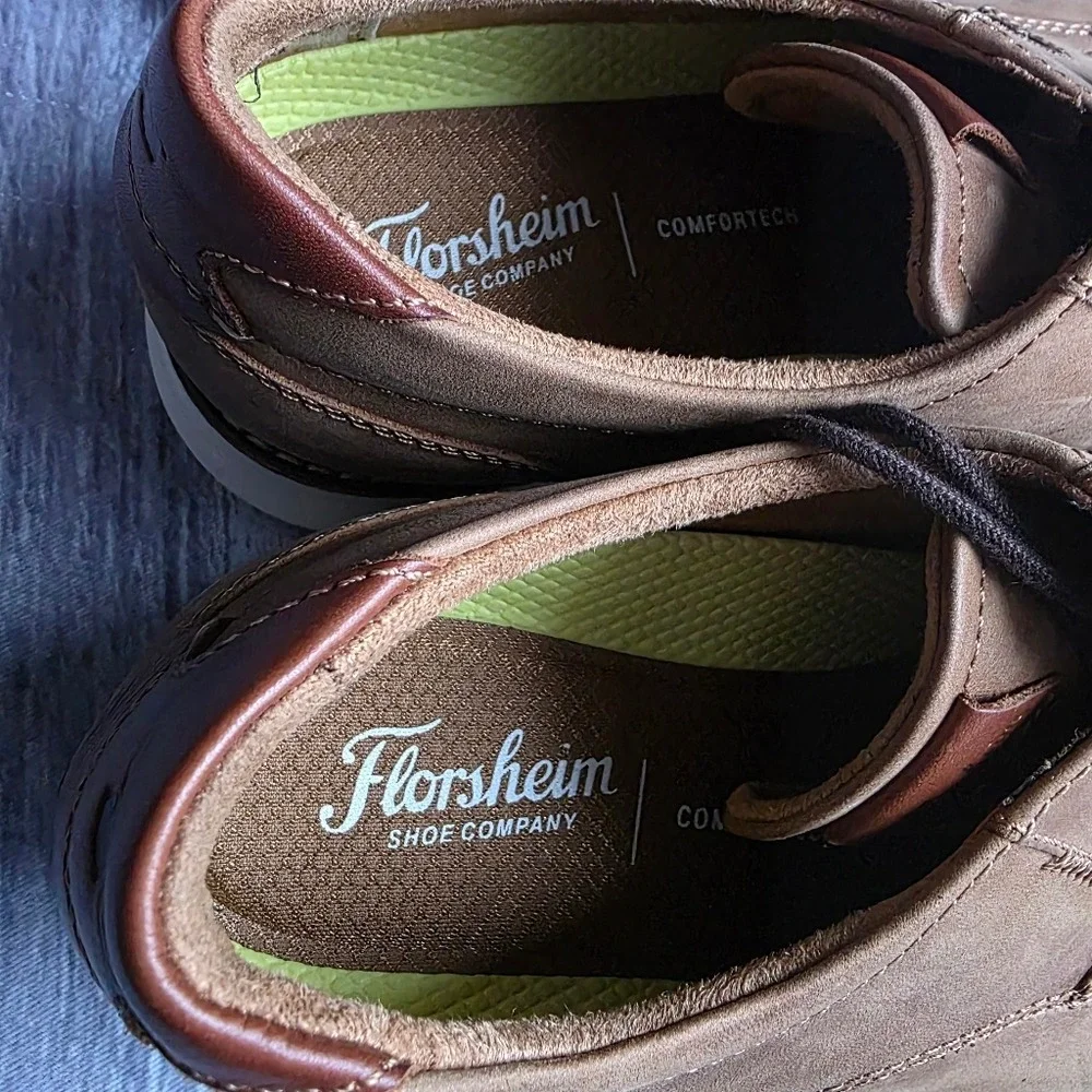 Florsheim Launch Leather Oxford Sneaker Dress Shoes Brown Lace Up Men's‎ 10.5 W